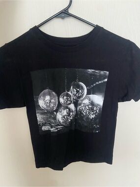 Black Graphic Disco Ball Tee - Women